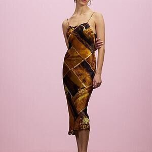 NWT Topshop Western Ranch Print Midi Slip Dress Size US 10